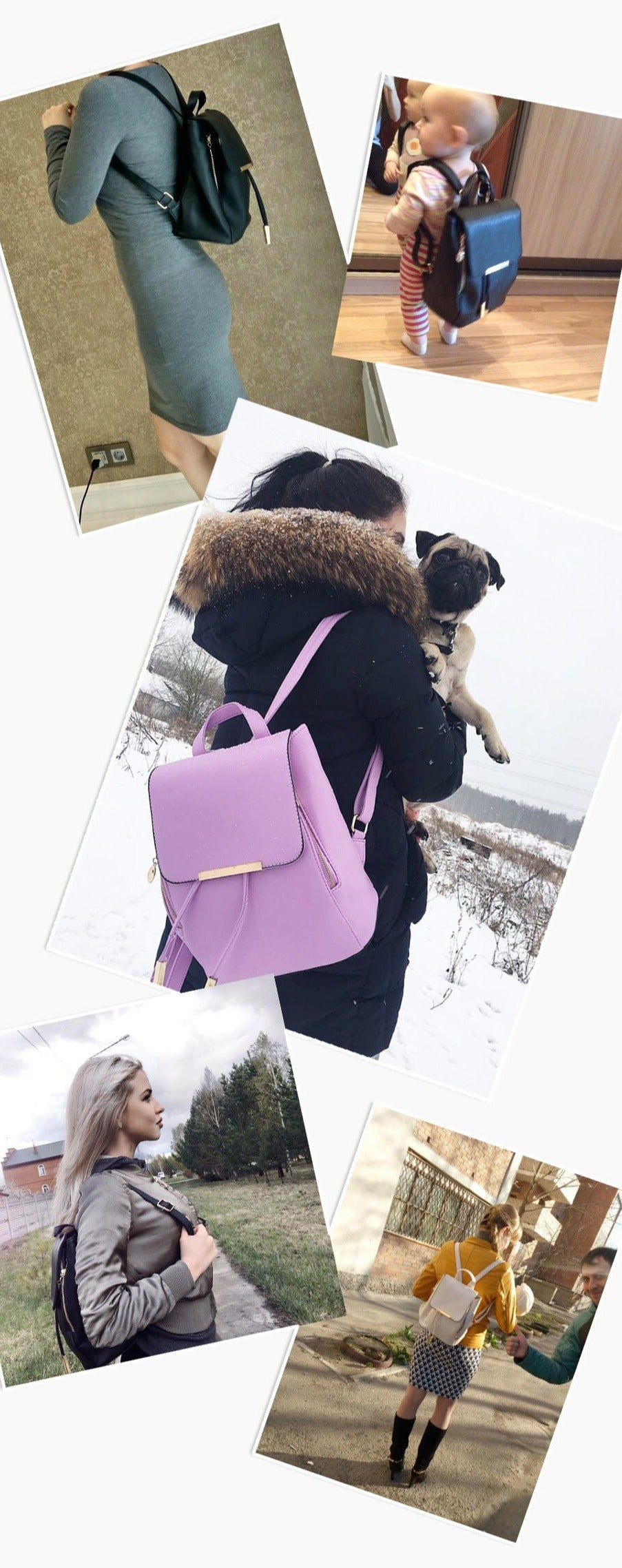 PU Leather Backpack with Everyday Detail