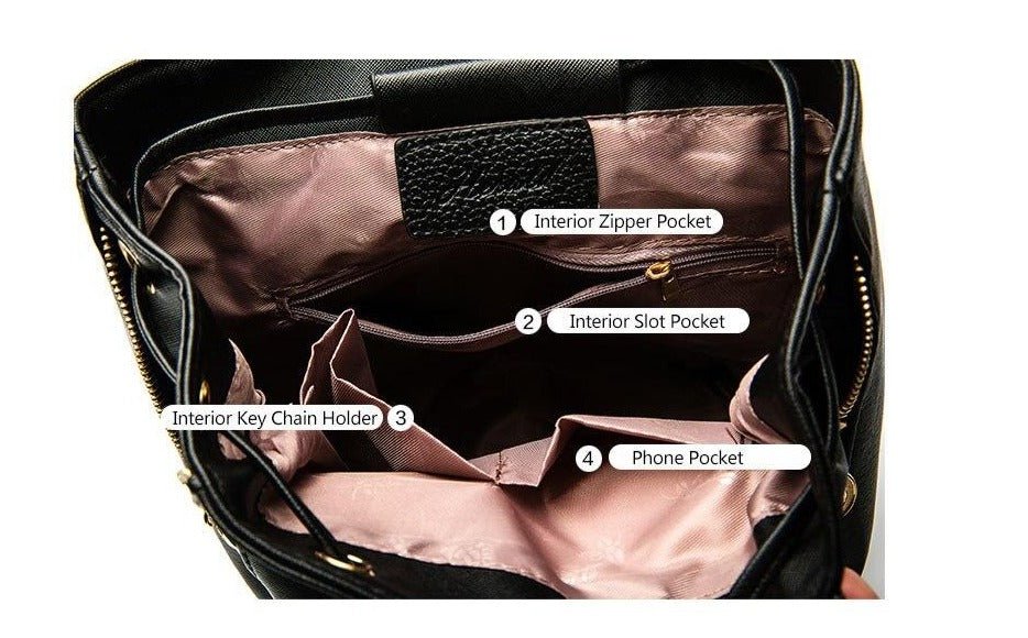 PU Leather Backpack with Everyday Detail