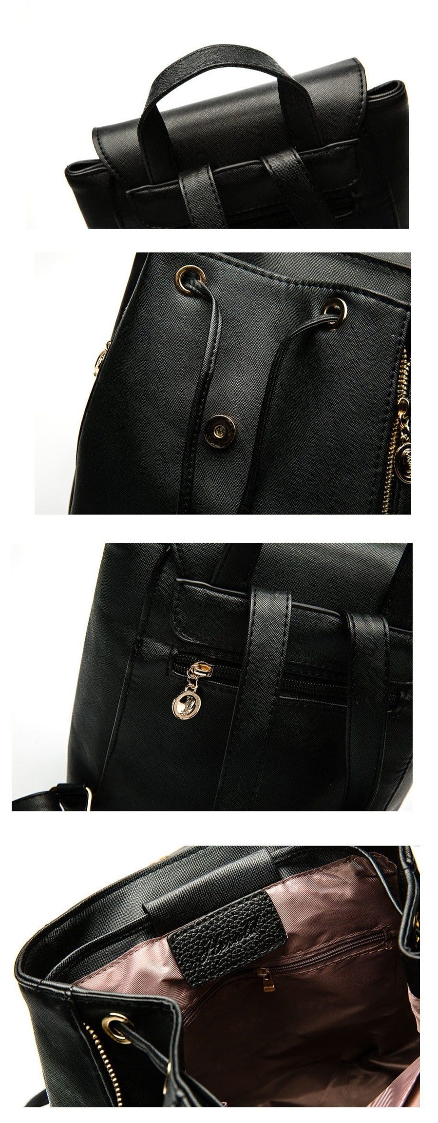 PU Leather Backpack with Everyday Detail