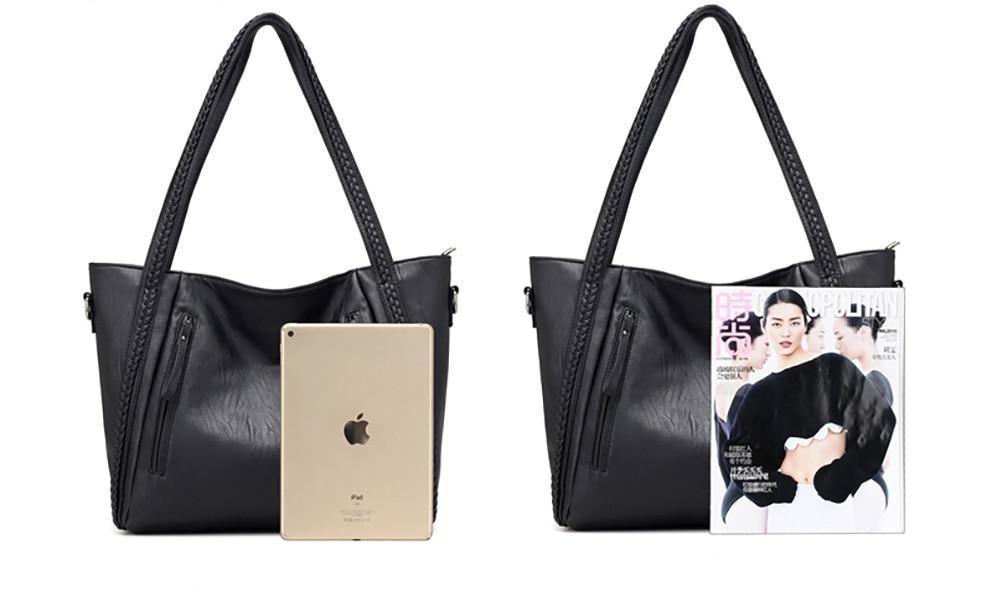 Structured Leather Tote Bag