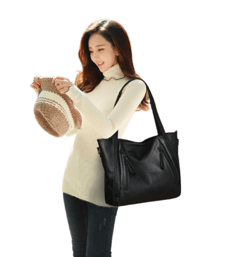 Structured Leather Tote Bag