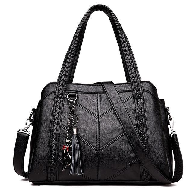 Compact Genuine Leather Tote Bag