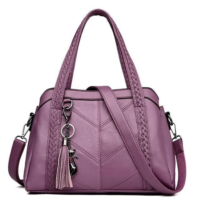 Compact Genuine Leather Tote Bag
