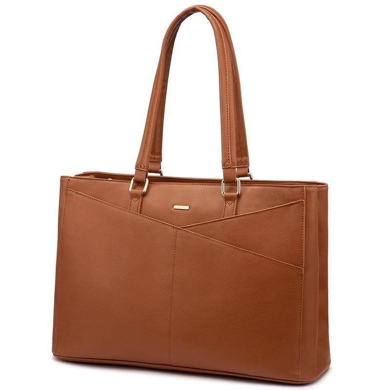 Leather Tote Bag with Roomy Detail