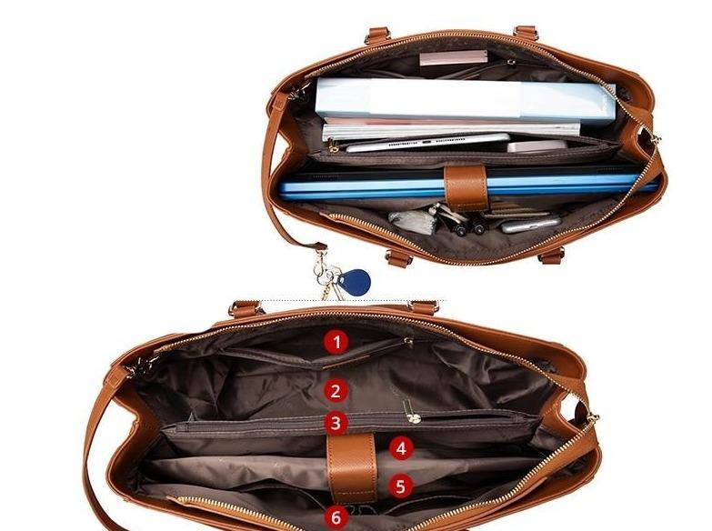 Leather Tote Bag with Roomy Detail