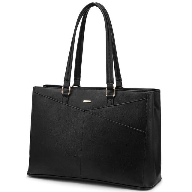 Leather Tote Bag with Roomy Detail