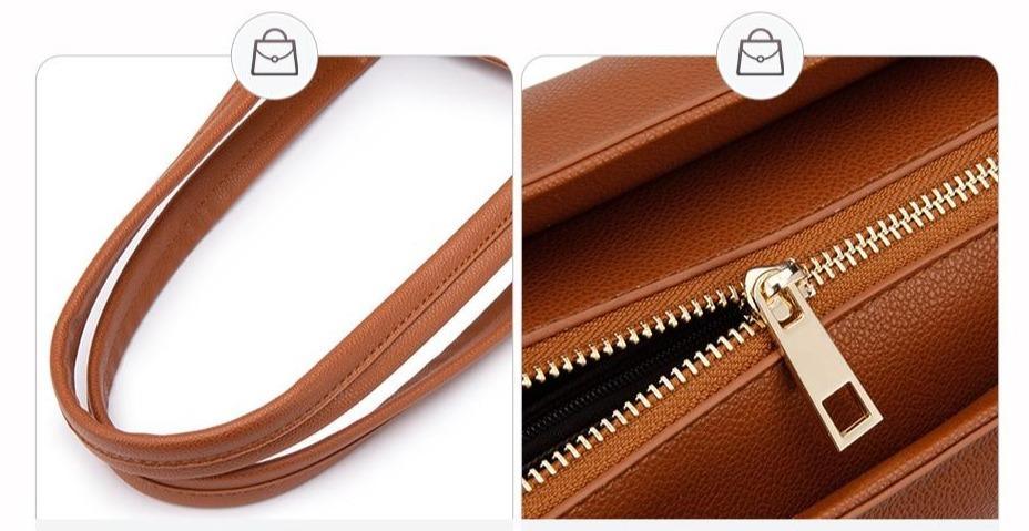Leather Tote Bag with Roomy Detail