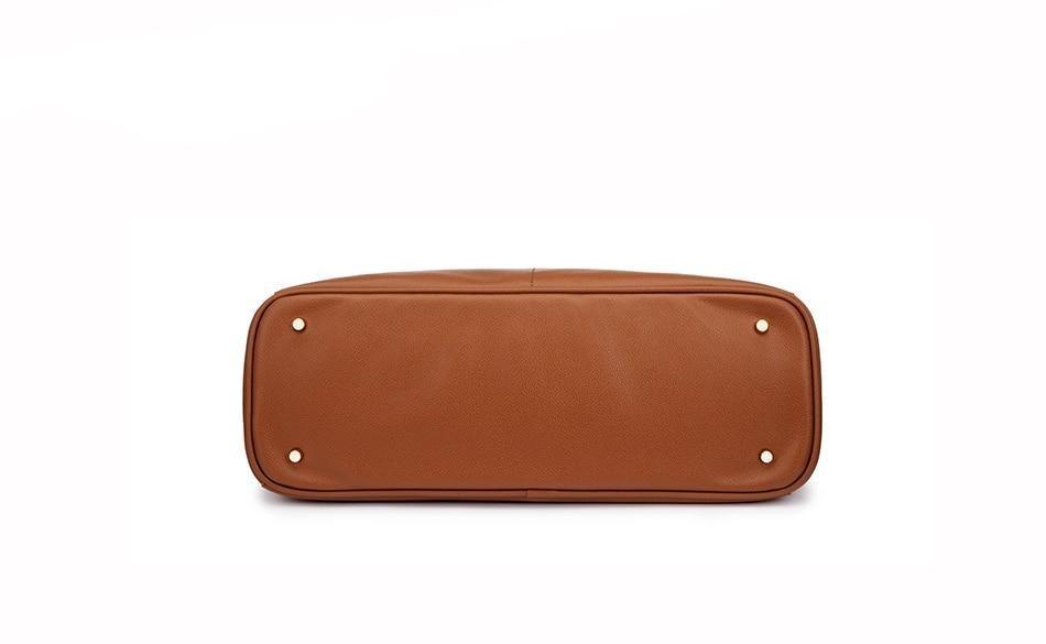 Leather Tote Bag with Roomy Detail