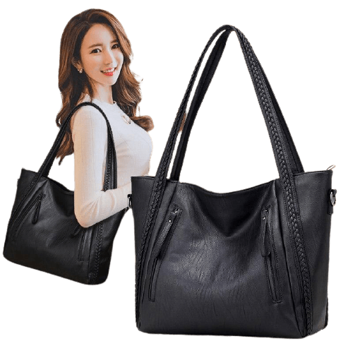 Structured Leather Tote Bag