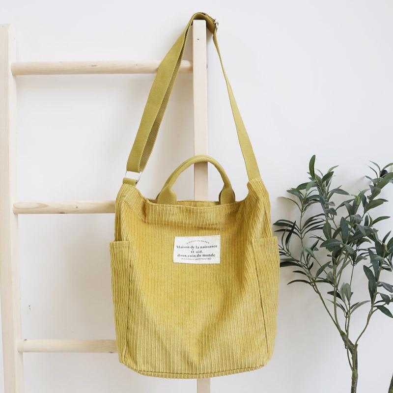 Corduroy Canvas Shoulder Bag