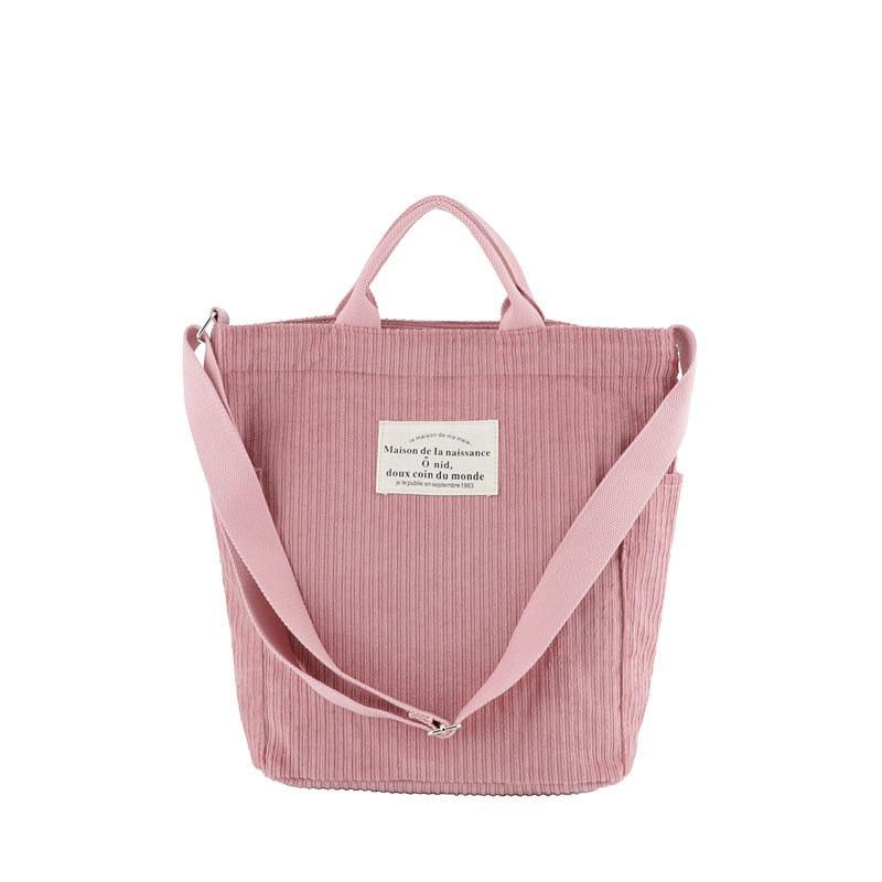 Corduroy Canvas Shoulder Bag