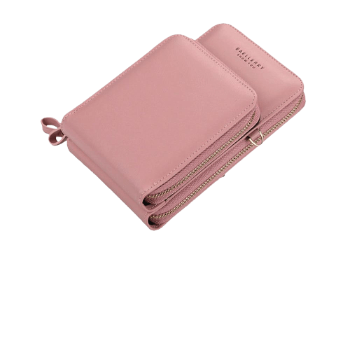Synthetic Leather Phone Bag with Mini Detail