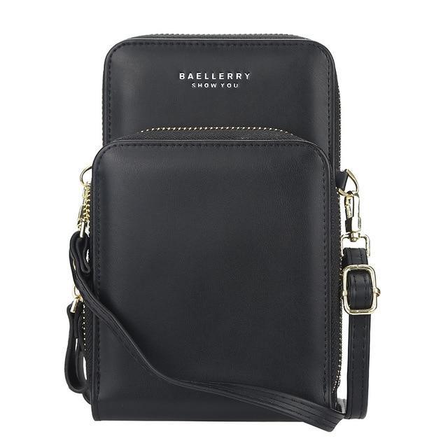 Synthetic Leather Phone Bag with Mini Detail