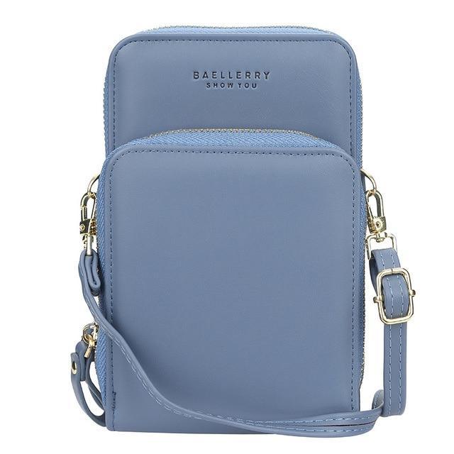 Synthetic Leather Phone Bag with Mini Detail