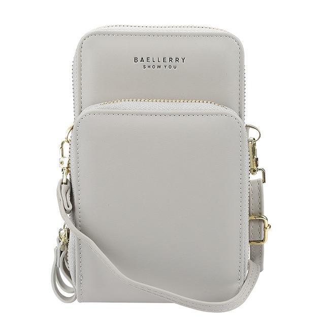 Synthetic Leather Phone Bag with Mini Detail