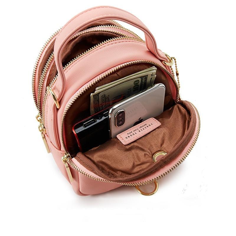 PU Leather Backpack with Mini Detail