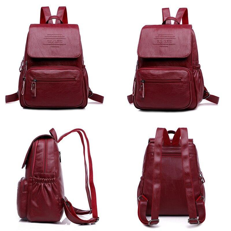 Genuine Leather Backpack with Minimalist Detail