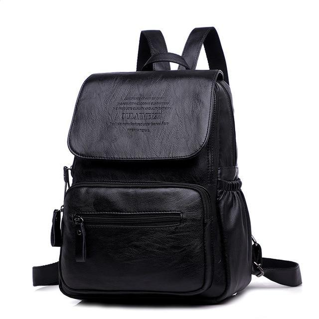Genuine Leather Backpack with Minimalist Detail