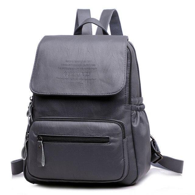 Genuine Leather Backpack with Minimalist Detail