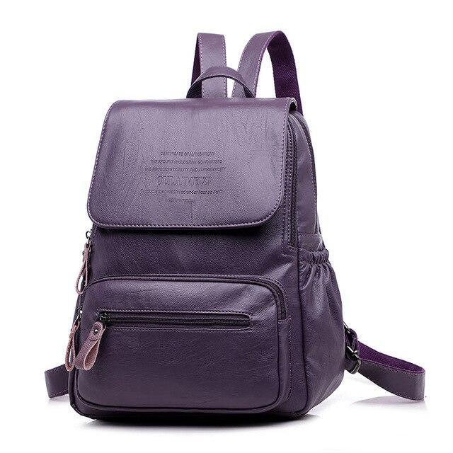 Genuine Leather Backpack with Minimalist Detail