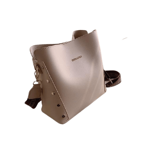 Sculpted Synthetic Leather Bucket Bag