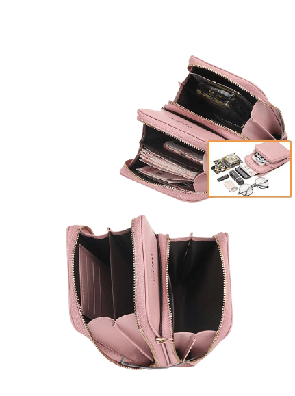 Synthetic Leather Phone Bag with Mini Detail