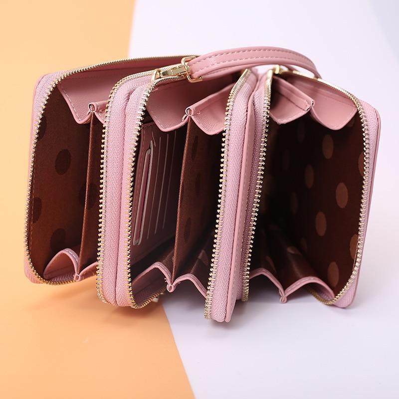 Synthetic Leather Phone Bag with Mini Detail