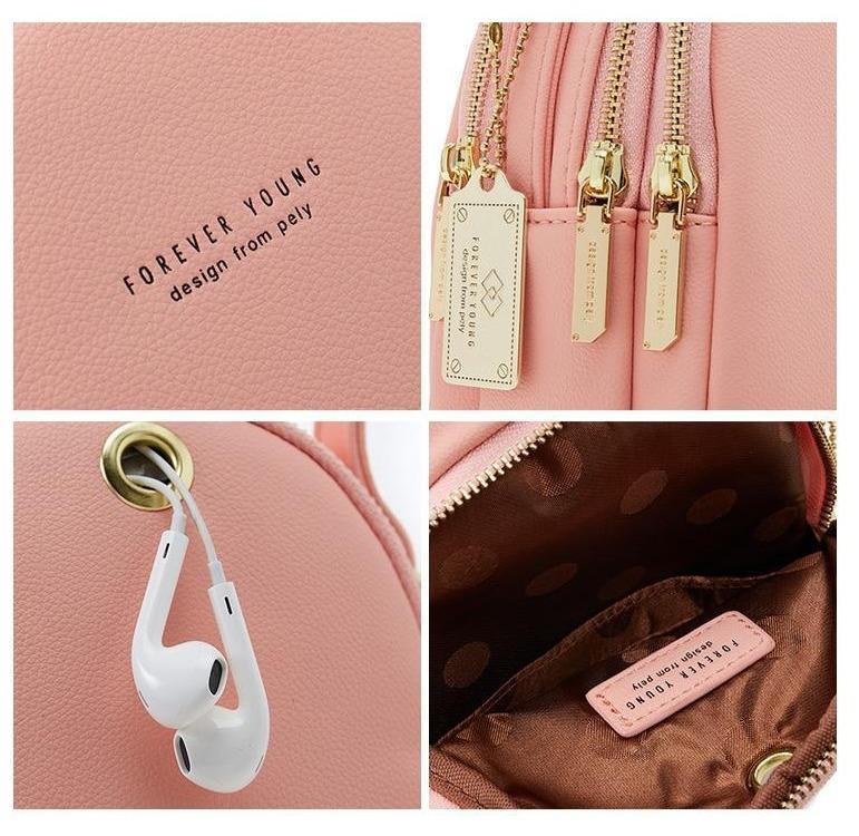 PU Leather Backpack with Mini Detail