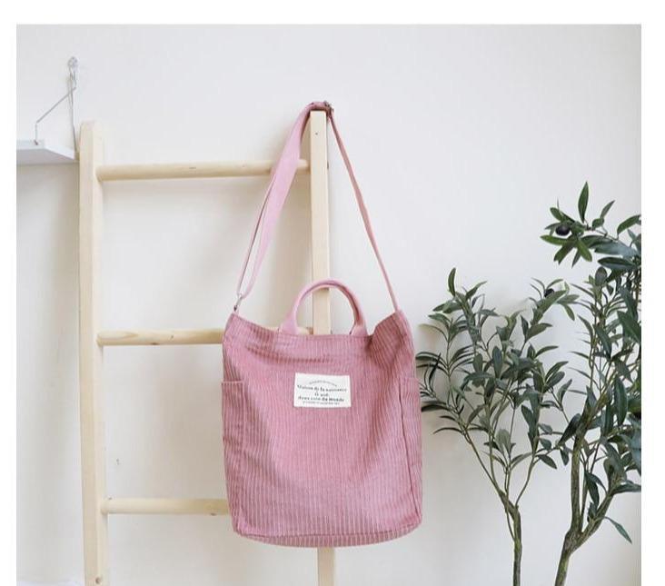 Corduroy Canvas Shoulder Bag