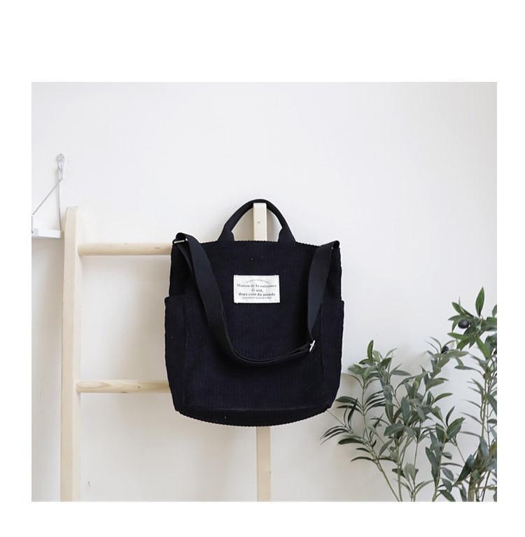 Corduroy Canvas Shoulder Bag