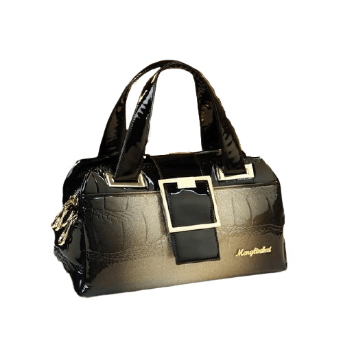 Croc-Effect Genuine Leather Phone Bag