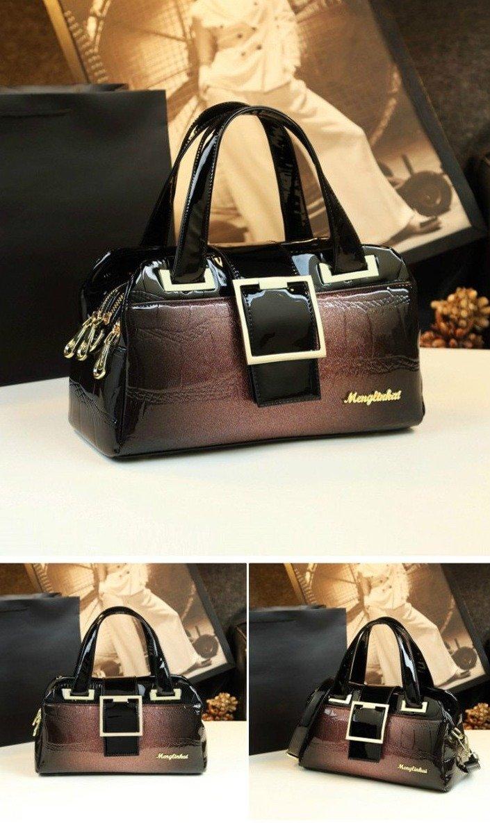 Croc-Effect Genuine Leather Phone Bag