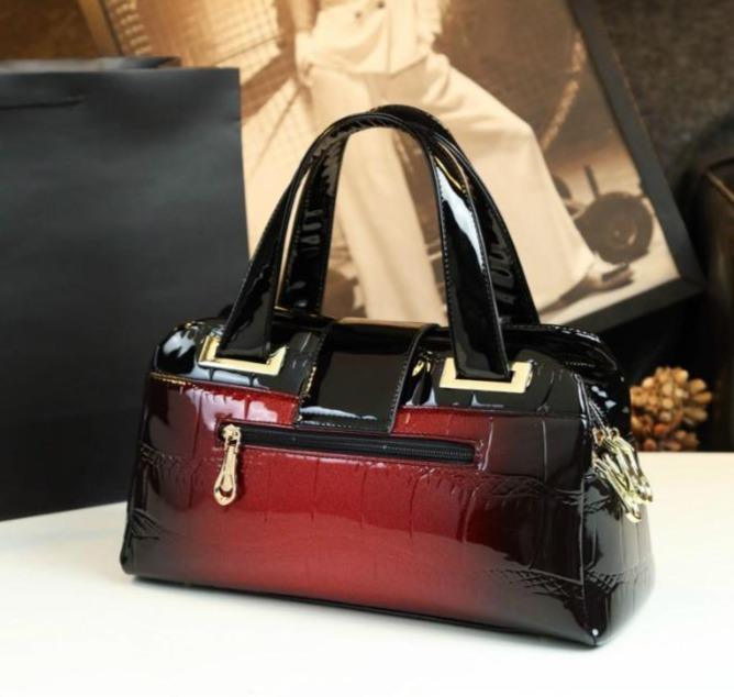 Croc-Effect Genuine Leather Phone Bag