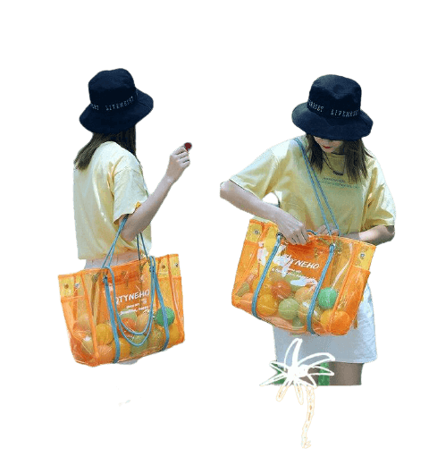 PVC Shoulder Bag with Round Detail
