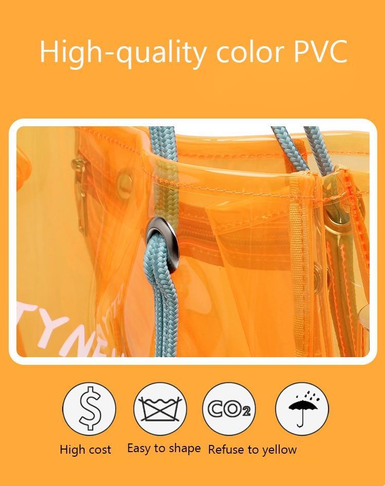 PVC Shoulder Bag with Round Detail