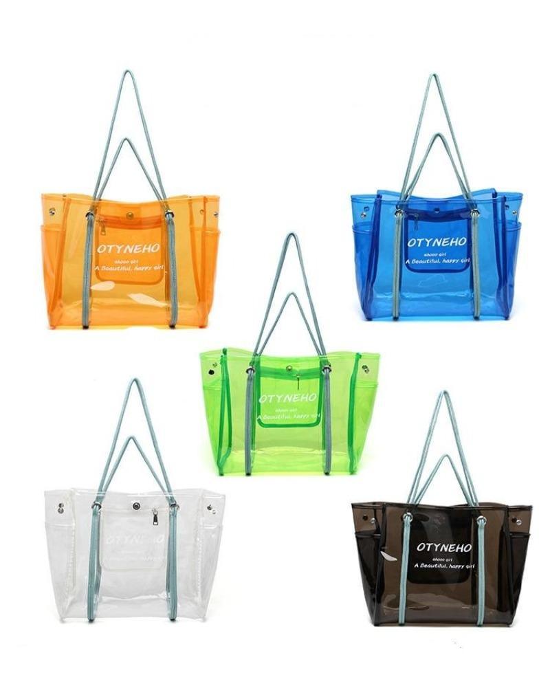 PVC Shoulder Bag with Round Detail