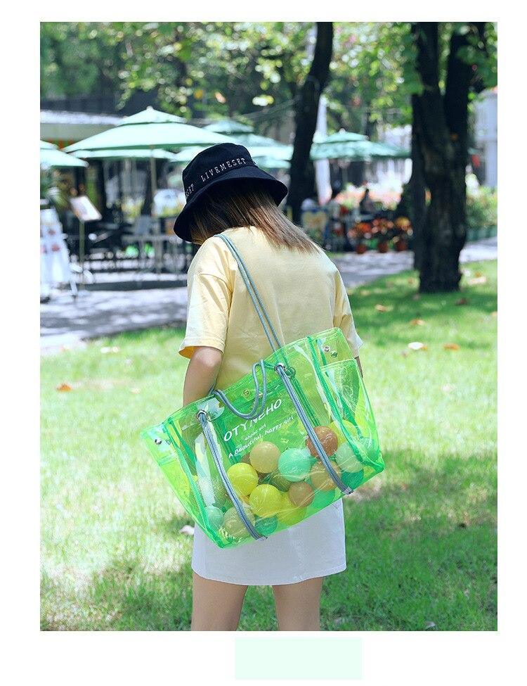 PVC Shoulder Bag with Round Detail