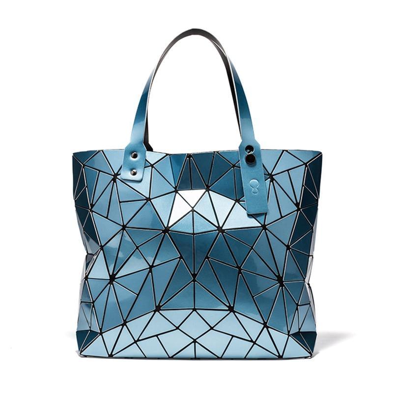 PU Leather Tote Bag with Geometric Detail