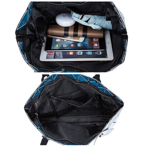 PU Leather Tote Bag with Geometric Detail