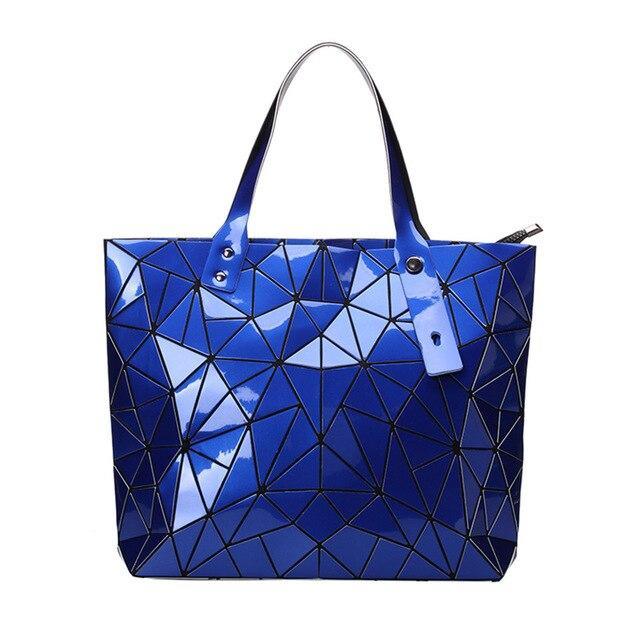 PU Leather Tote Bag with Geometric Detail