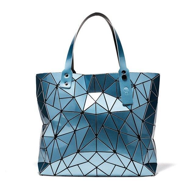 PU Leather Tote Bag with Geometric Detail