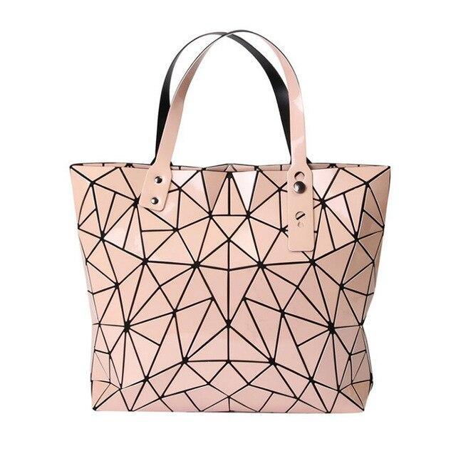PU Leather Tote Bag with Geometric Detail