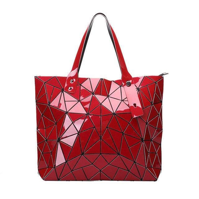 PU Leather Tote Bag with Geometric Detail