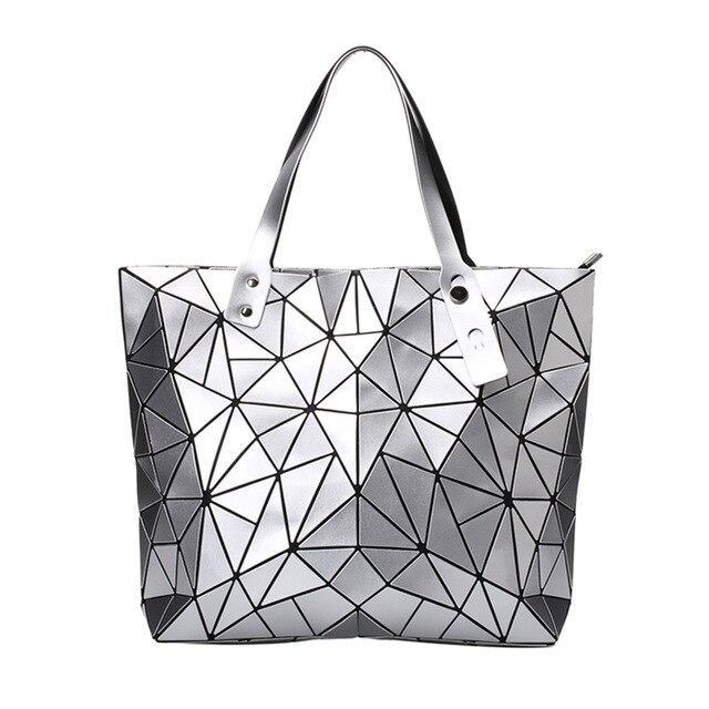 PU Leather Tote Bag with Geometric Detail