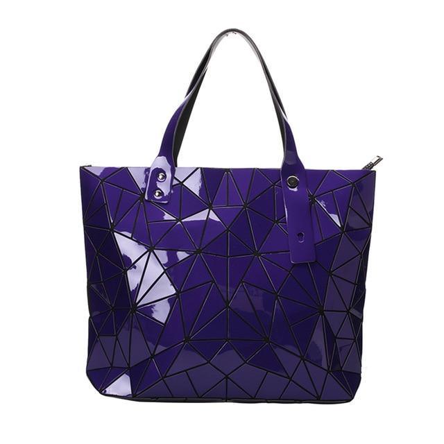 PU Leather Tote Bag with Geometric Detail