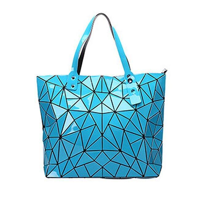 PU Leather Tote Bag with Geometric Detail