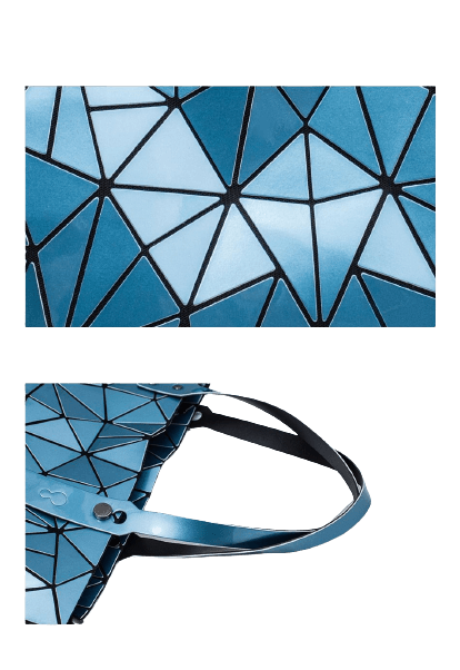 PU Leather Tote Bag with Geometric Detail
