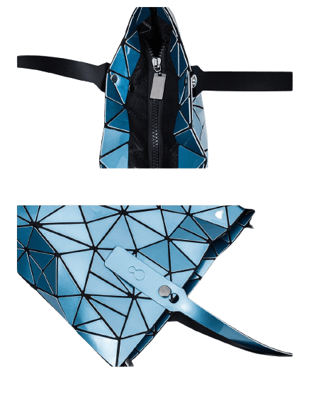 PU Leather Tote Bag with Geometric Detail