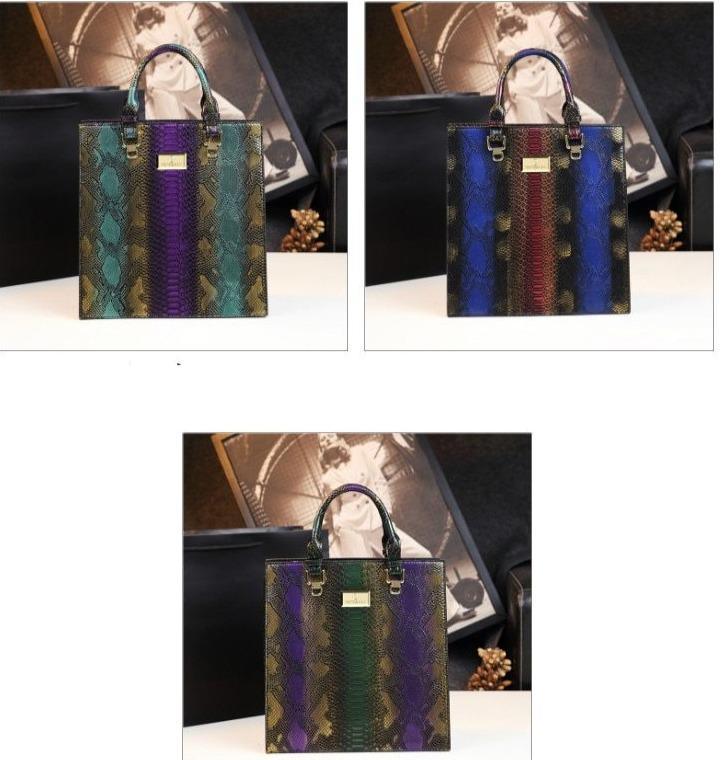 Snake-Effect Genuine Leather Phone Bag