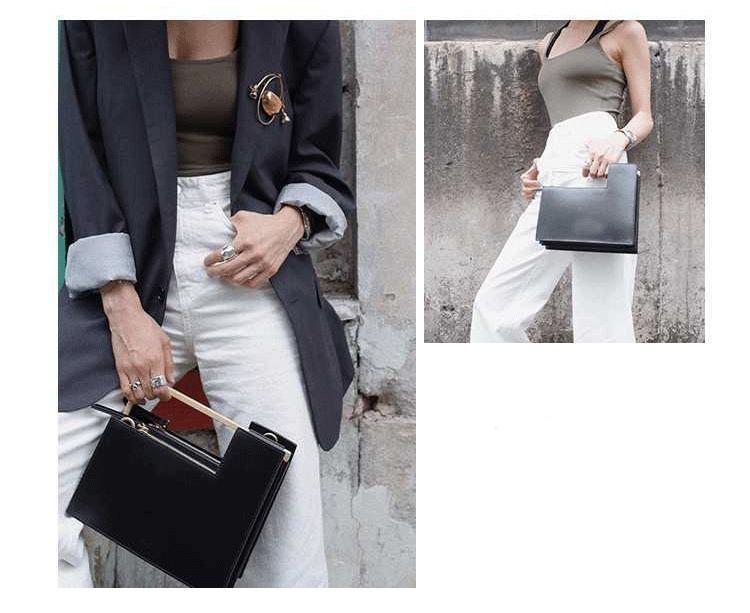Contemporary Crossbody Bag in Leather